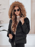 Damen Steppjacke mit Kapuze & Kunstfell